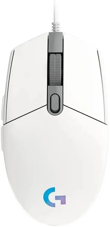 Мышь проводная Logitech G102 LightSync, игровая, оптическая, USB, 8000dpi, белый