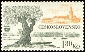 (1964-010) Марка Чехословакия "Путешествие на лодках" Туризм III
