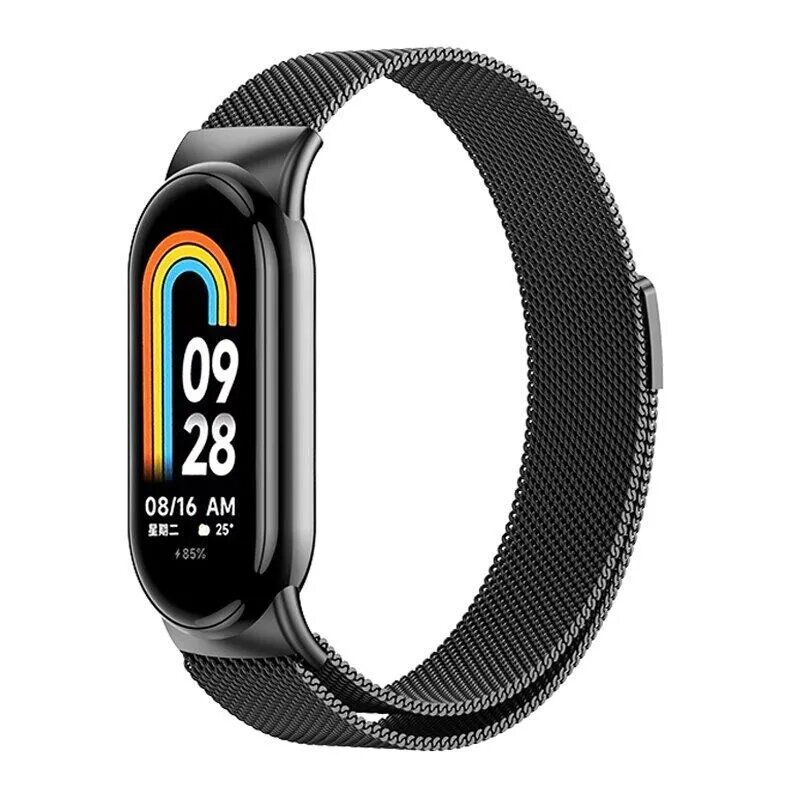 Металлический ремешок с миланской петлей для браслета Xiaomi Mi Band 8 из нержавеющей стали
