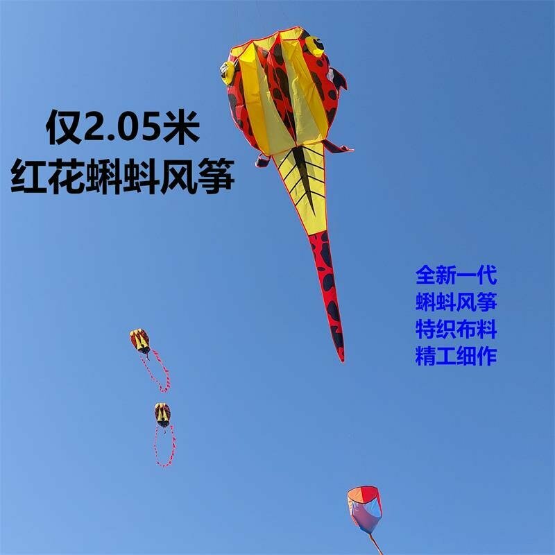 Профессиональный красный цветочный 2,05 м воздушный змей-лягушка 3D для детей и взрослых