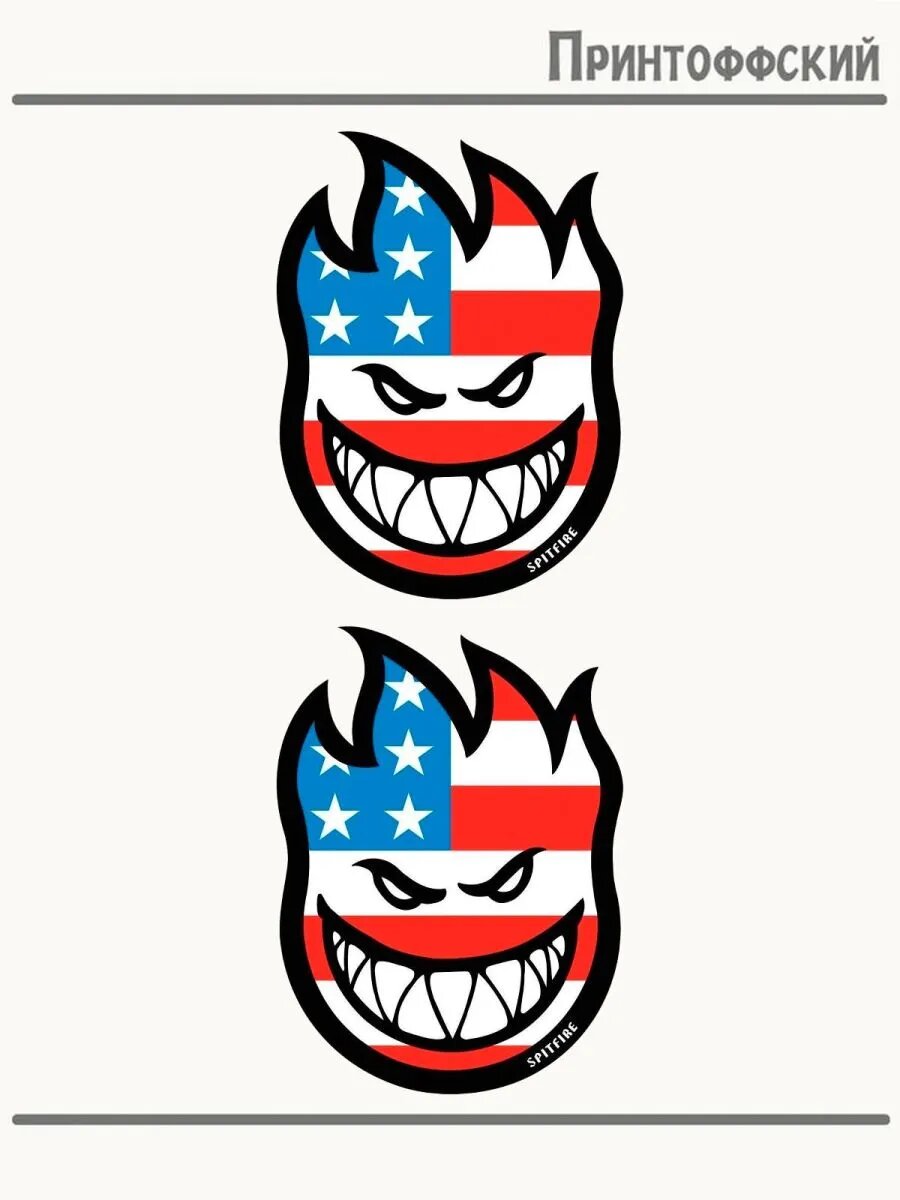 2-е (Две) Термонаклейки Смайлик Usa