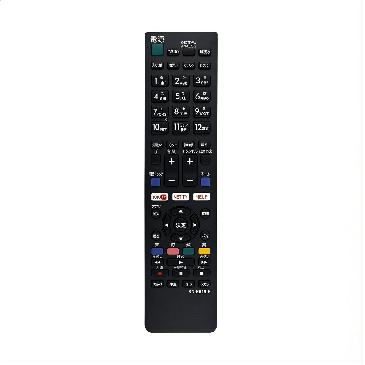 Пульт PN-E612-B для телевизоров Sharp Sony Hitachi Panasonic Toshiba из высококачественного прочного износостойкого пластика, SN-E616-B