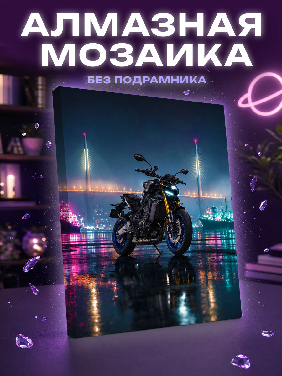 Алмазная мозаика Неоновая мощь Владивостока