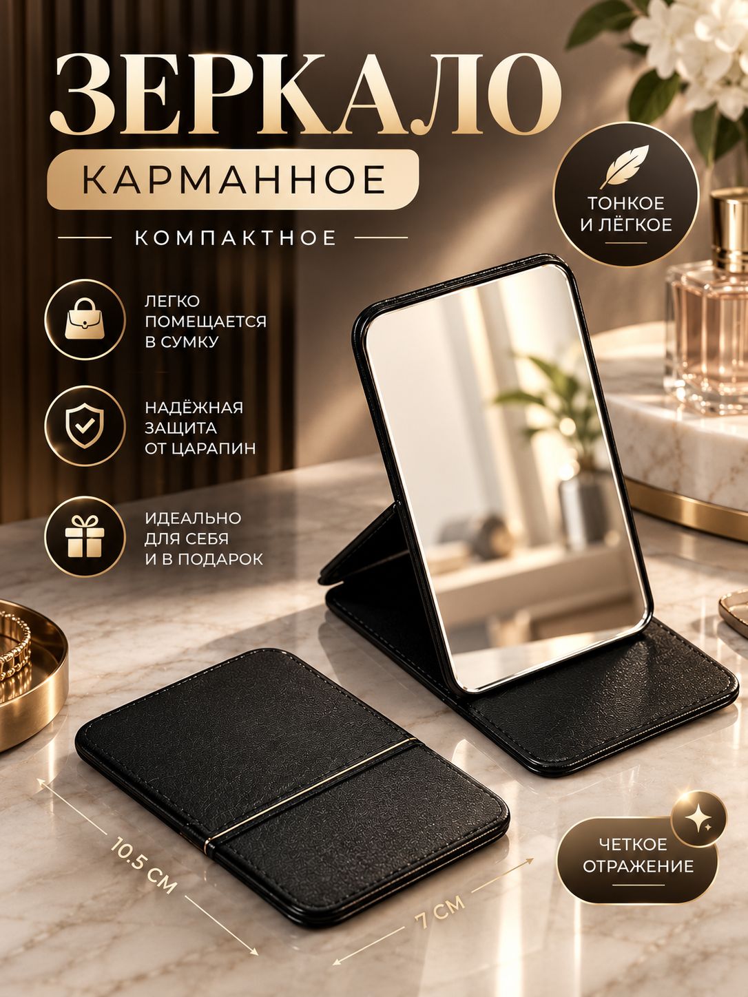 Зеркальце карманное