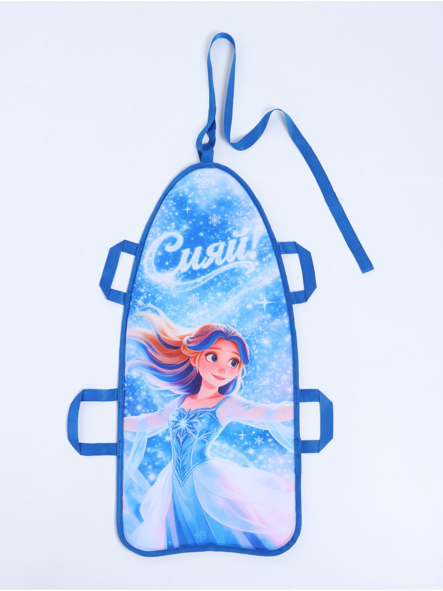 Ледянка мягкая Snow Cat «Сияй», 90×40 см, толщина 1 см, с ручками, голубая