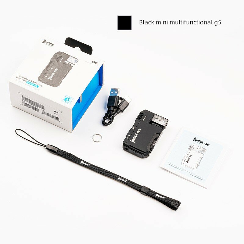 Фонарь Wube Wuben G5, портативный, с магнитным креплением, EDC, мощный, с RGB-подсветкой (красный и синий мигающий