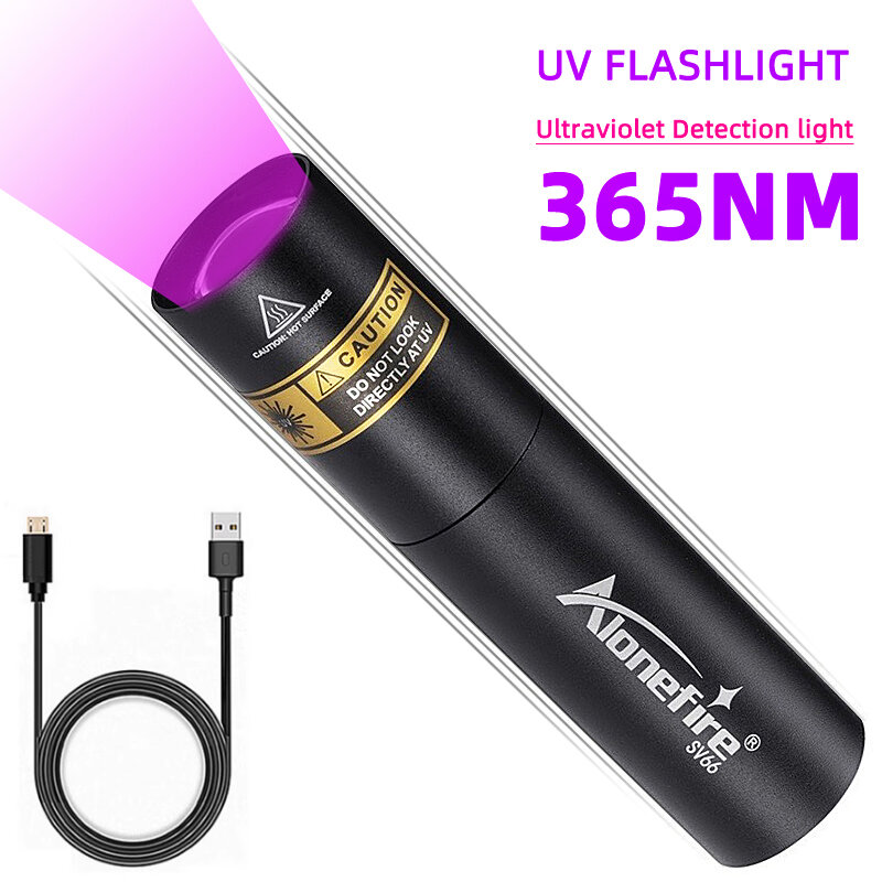 УФ-провод из алюминиевого сплава, небольшой фонарик, USB перезаряжаемый мини-фонарик, модель растягивающегося