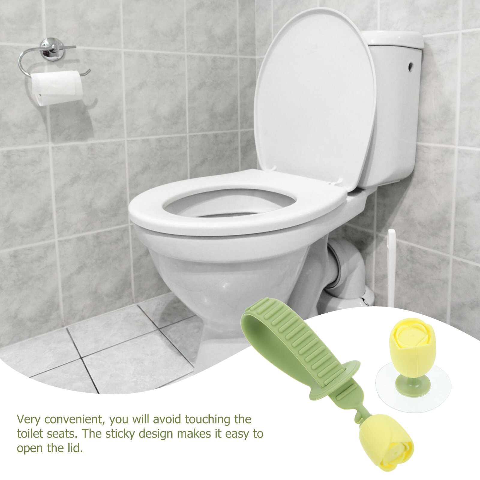 Подъемник Крышки Унитаза Из Силикона 1 Шт Цвет Light Green Размер 24.50X3.90X2.50Cm