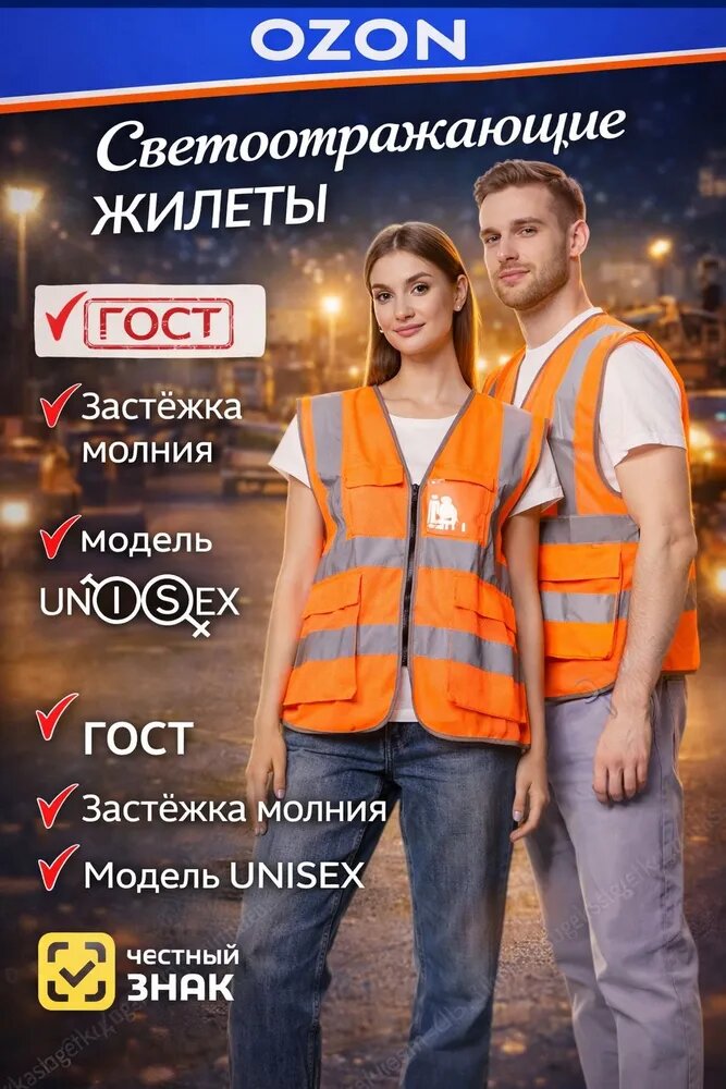 Светоотражающий жилет, размер: 58