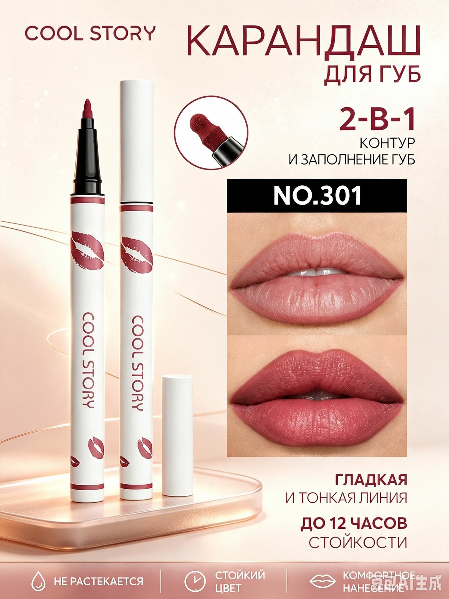 Farres Карандаш для губ матовый стойкий 301 оттенок