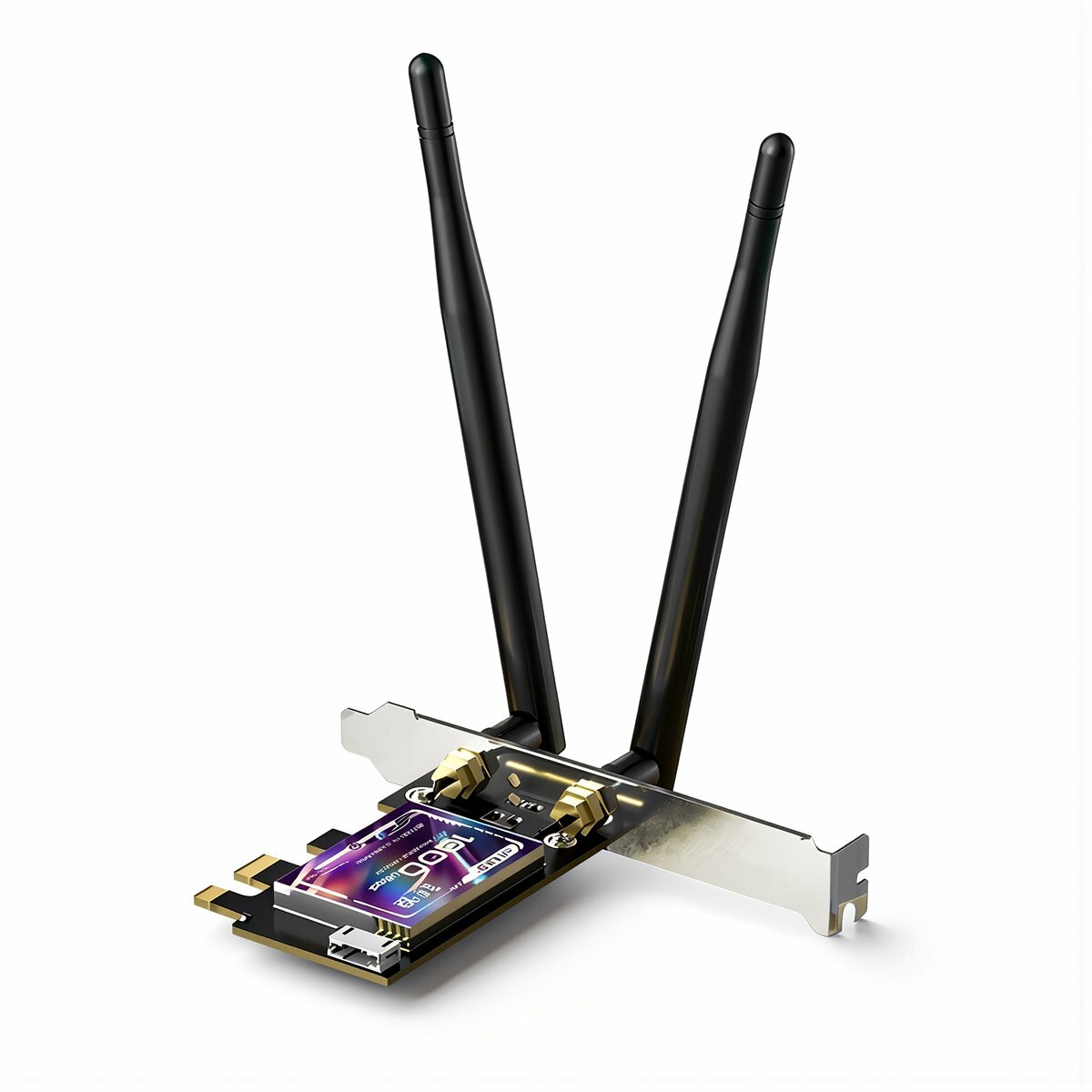 Сетевой адаптер для настольного ПК PCI-E Wi-Fi 6 AX1800 двухдиапазонный 5 ГГц гигабитный скоростной с блютуз 5.2 прочный металлический корпус антенн долгого срока службы, WIFI6 + Bluetooth 5.2