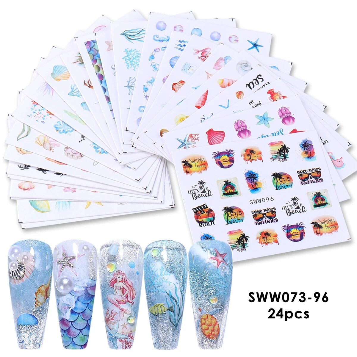 Наклейки на ногти SWEET TREND, SWW073-96, 24 шт