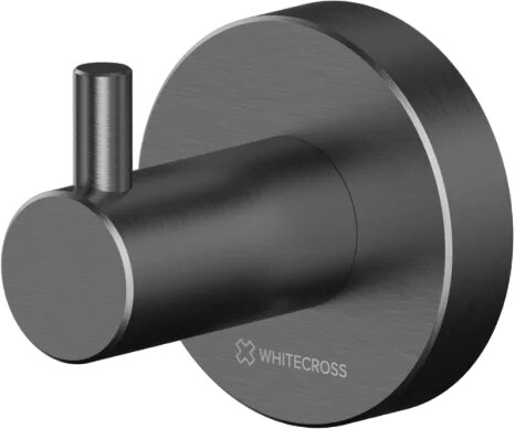 Крючок WHITECROSS Ergo ER2210GM латунный, вороненая сталь, вешалка для полотенец в ванную, на шурупах