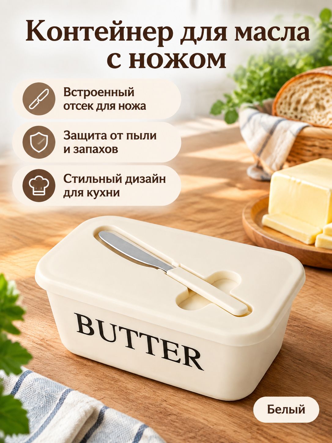 Масленка с крышкой для сливочного масла