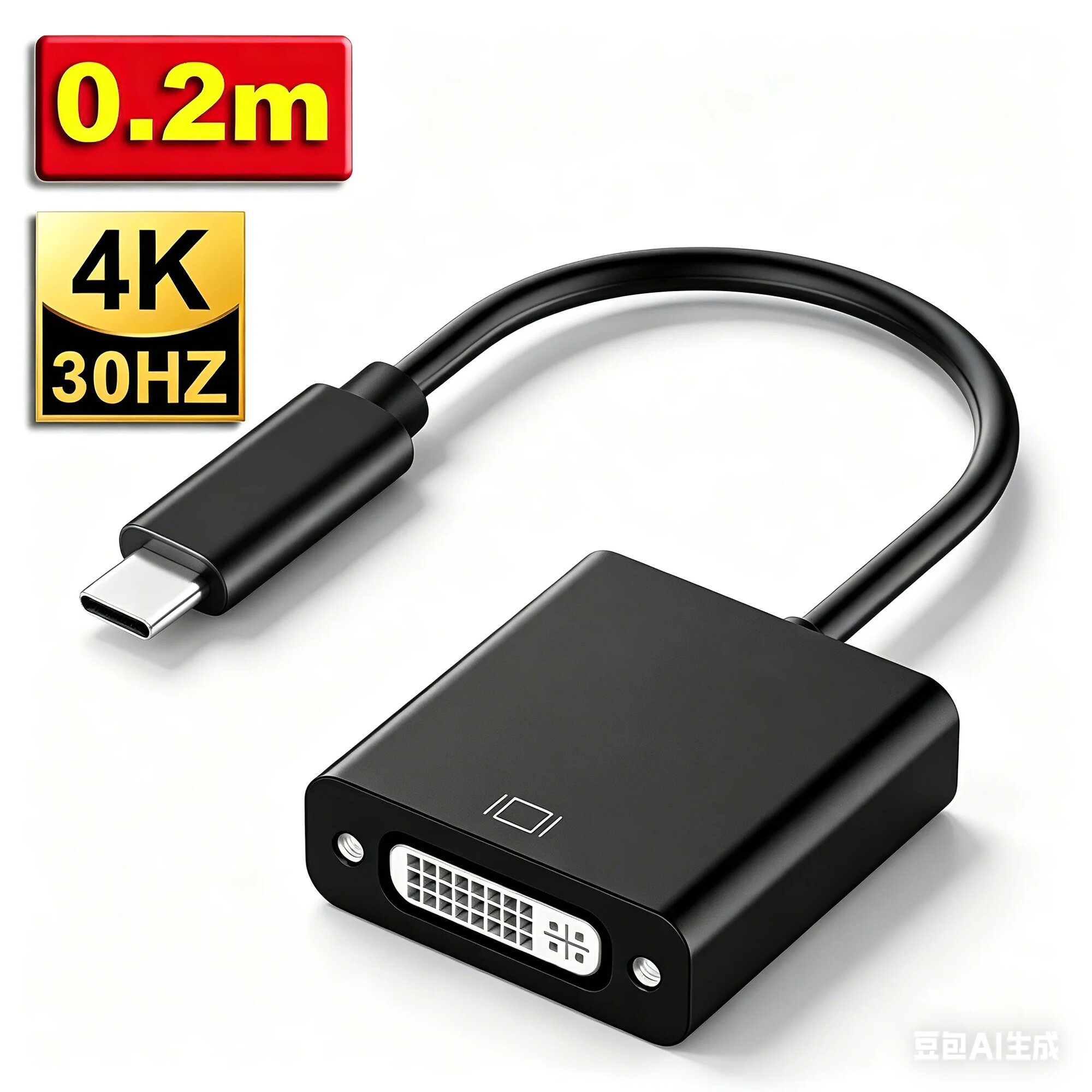 QGeeM USB C-DVI адаптер 0.2m C-DVI Female1