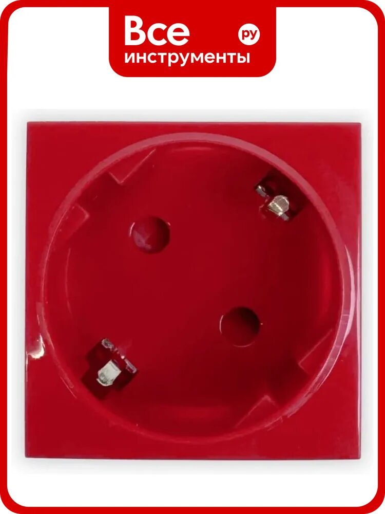 Розетка Filum FL-PWS-1P-RD 2К+З нем. стд, 45х45 мм (mosaic), 2 модуля, красная, 00-01114955
