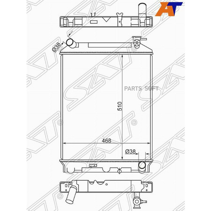Радиатор Isuzu ELF NPR\NQR 93-06 от официального дистрибьютора, SAT, артикул IS00027