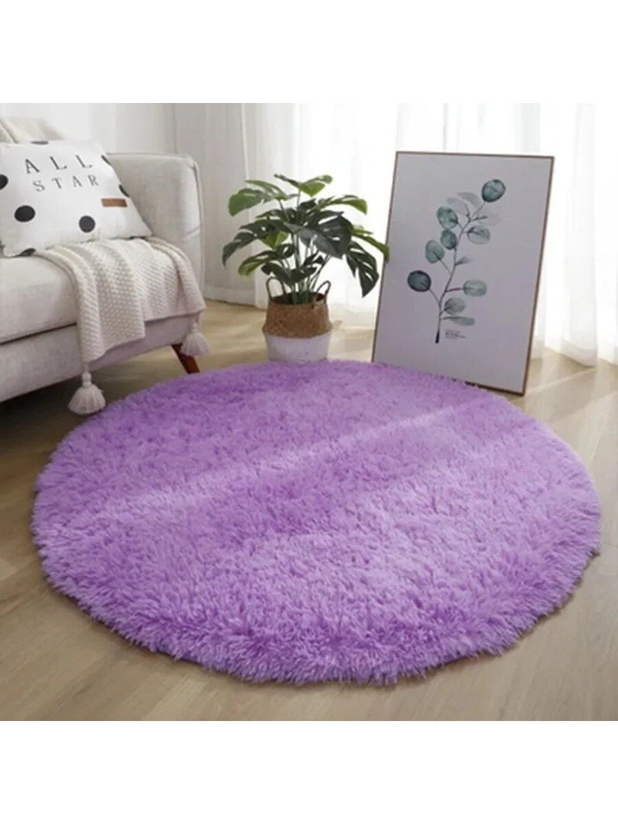 Круглый ковер КТК 100x100 см, фиолетовый, из полиэфирного волокна, 1 шт