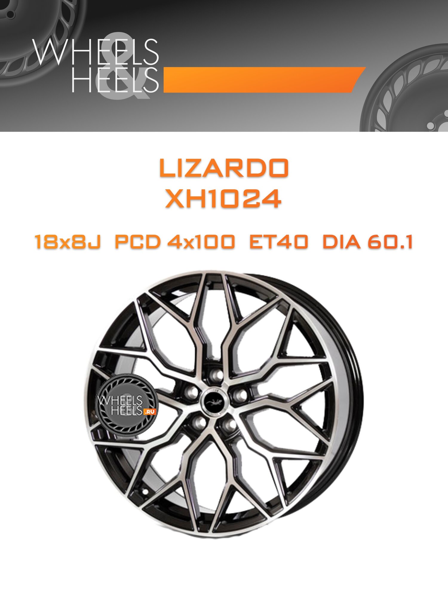 Диск автомобильный литой Lizardo XH1024 18x8 4x100 et40 dia60.1 BMF