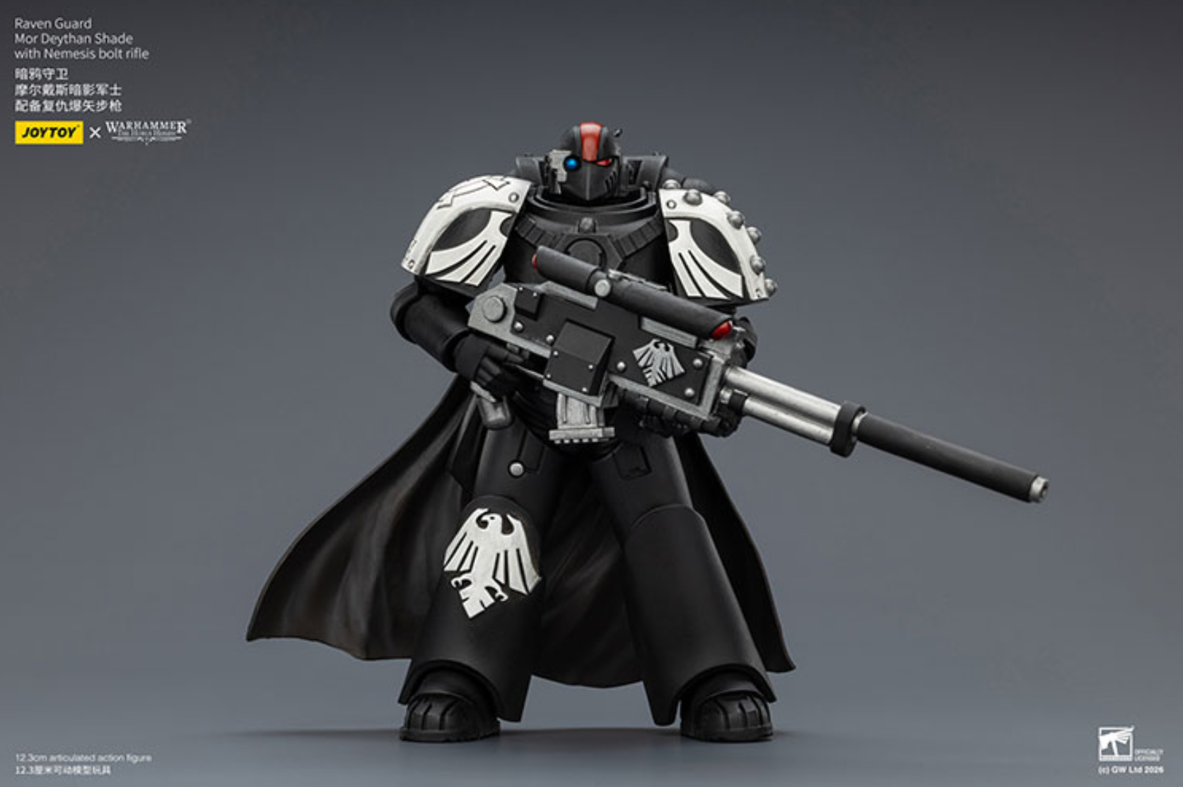 Подвижная фигурка JOYTOY Warhammer 40000 Raven Guard Mor Deythan Shade with Nemesis bolt rifle