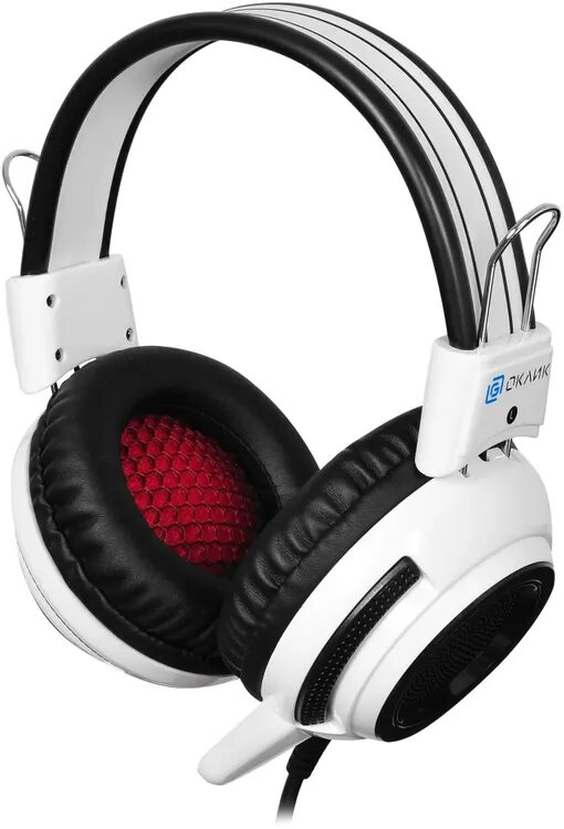 Гарнитура игровая Oklick HS-G300 ARMAGEDDON, для компьютера, мониторные, проводные, белый / черный