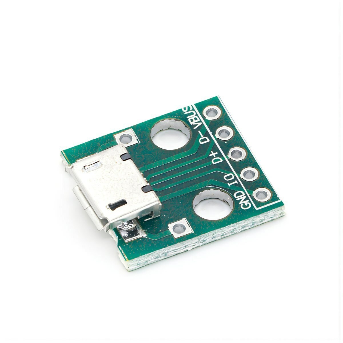 Модуль переходник Micro USB B 5pin с патч разъёма на прямые выводы, готовый к сварке адаптер для электронных проектов