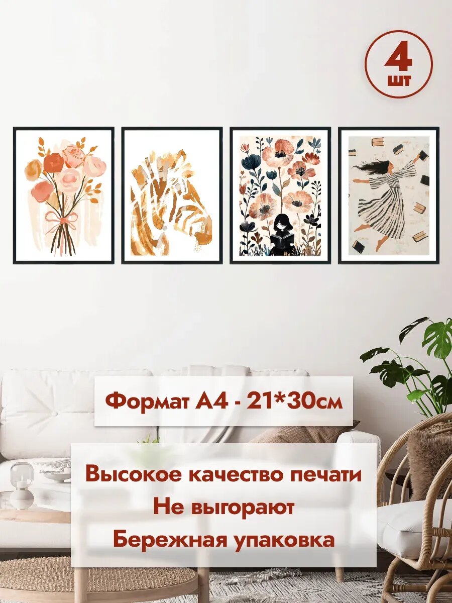 Постеры интерьерные А4 на стену