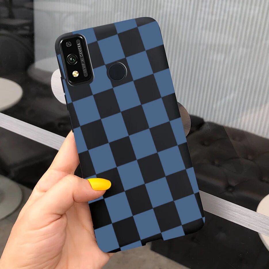Чехол для Honor 9X Lite чехол, Стильный чехол с рисунком для Синий, Black 1708, Honor 9X (STK-LX1)