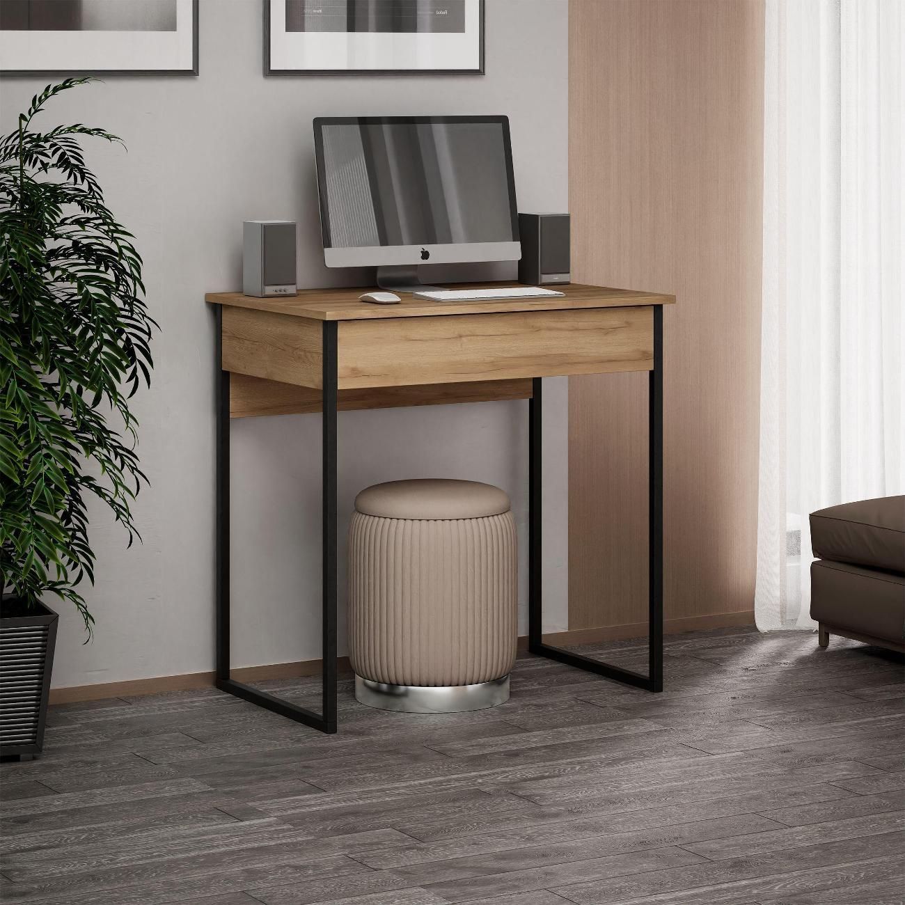 Стол Uno-211 дуб крафт золотой-дуб вотан письменный, компьютерный, для офиса, для ноутбука, для школьника, с ящиками для пк, деревянный для учебы, для детей