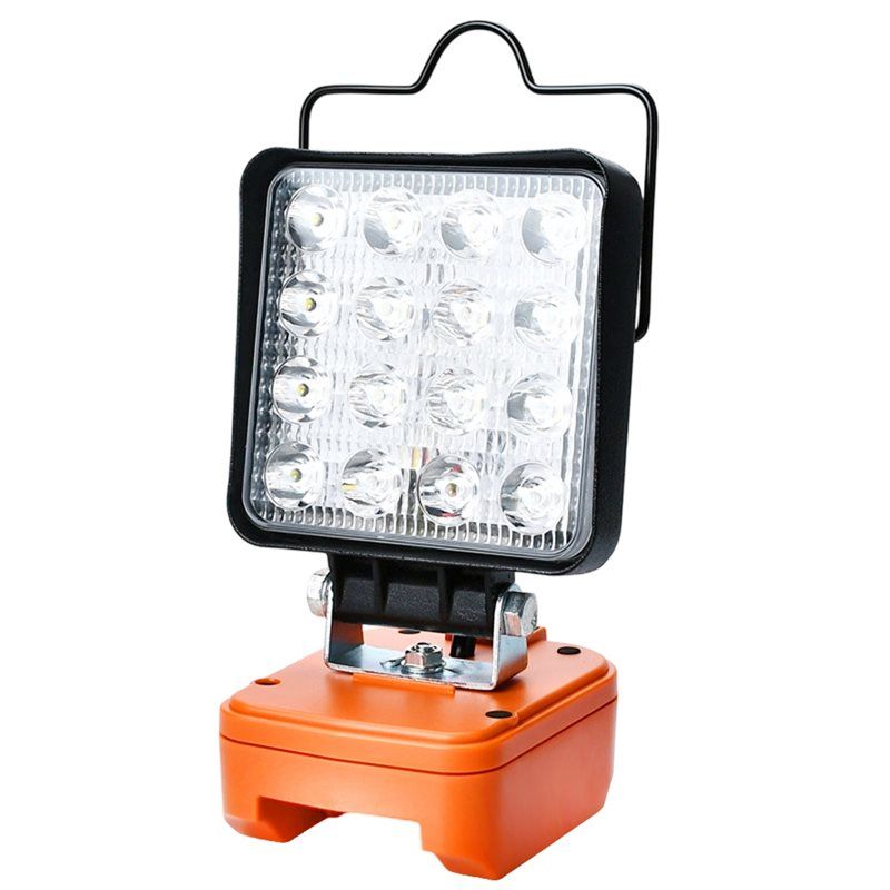 Портативный ручной прожектор 4" с 16 светодиодами для аккумуляторов Worx 20V 4-контактных, USB/Type-C, IP67, алюминиевый корпус.