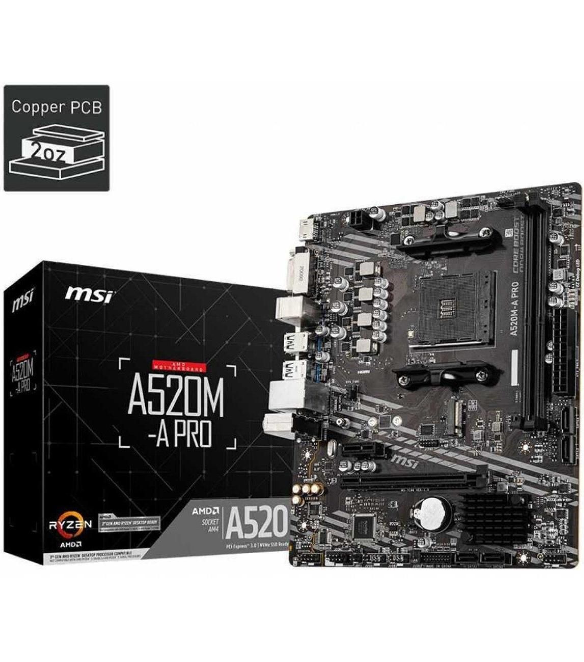 Материнская плата MSI A520M-A PRO (AM4, mATX)