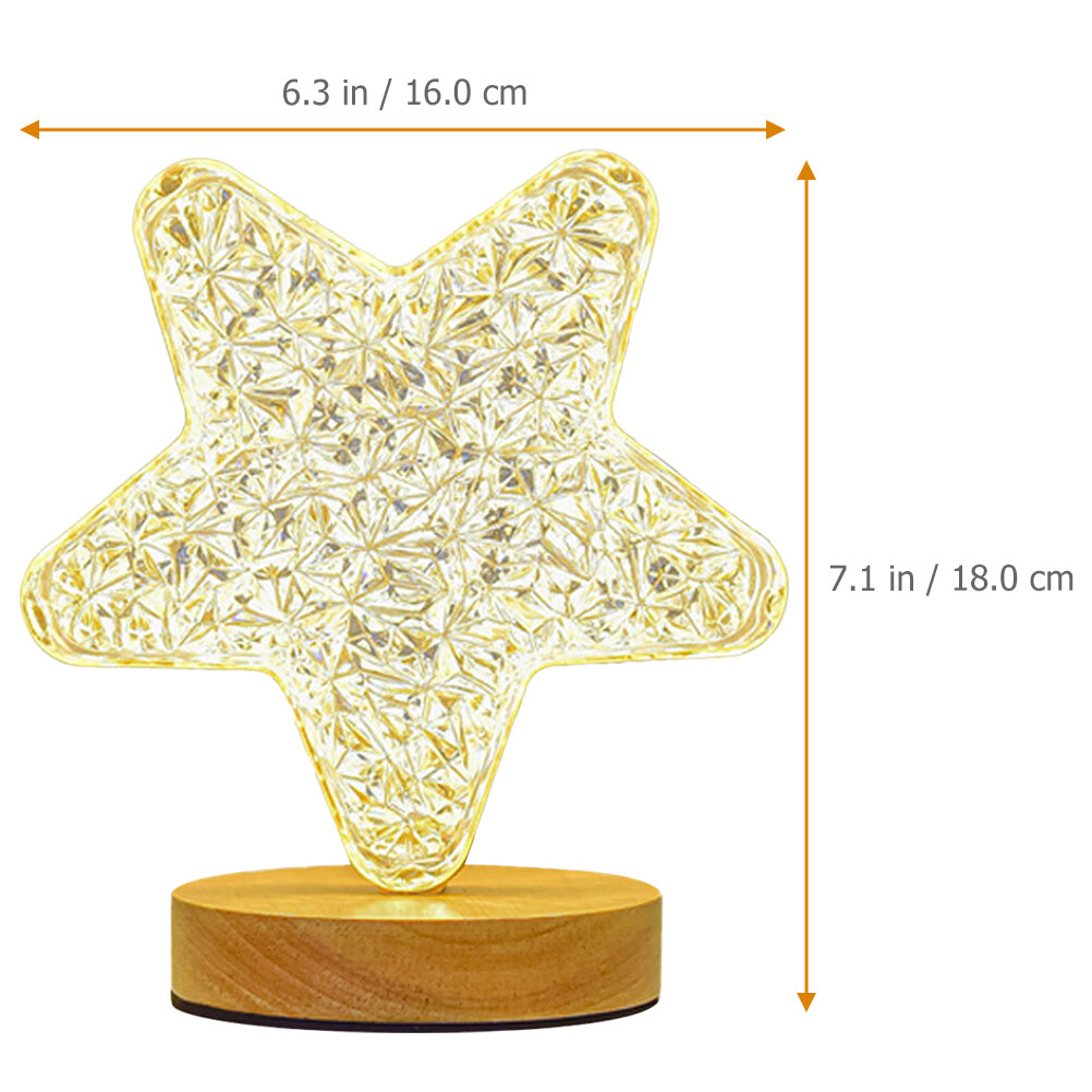 Настольная Лампа С Подсветкой USB Ночник В Forme Звезды Light Yellow 18.00X16.00X10.00Cm