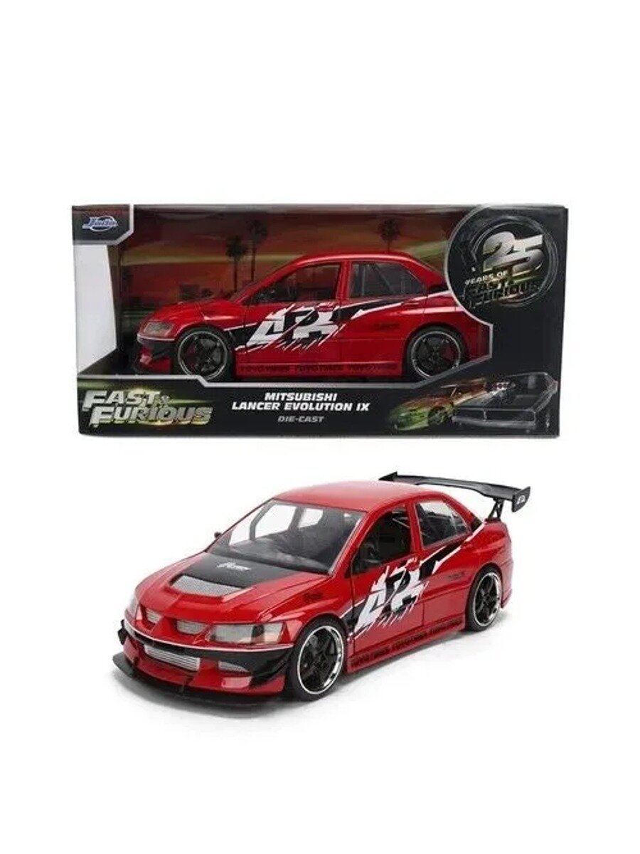 Машина JADA36208 1/24 SEAN'S MITSUBISHI LANCER EVO IX RED "FAST & FURIOUS 25 YEARS"