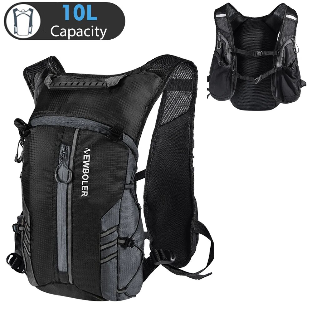 NEWBOLER 10л Спортивный Рюкзак Черно-Серый BAG676-A