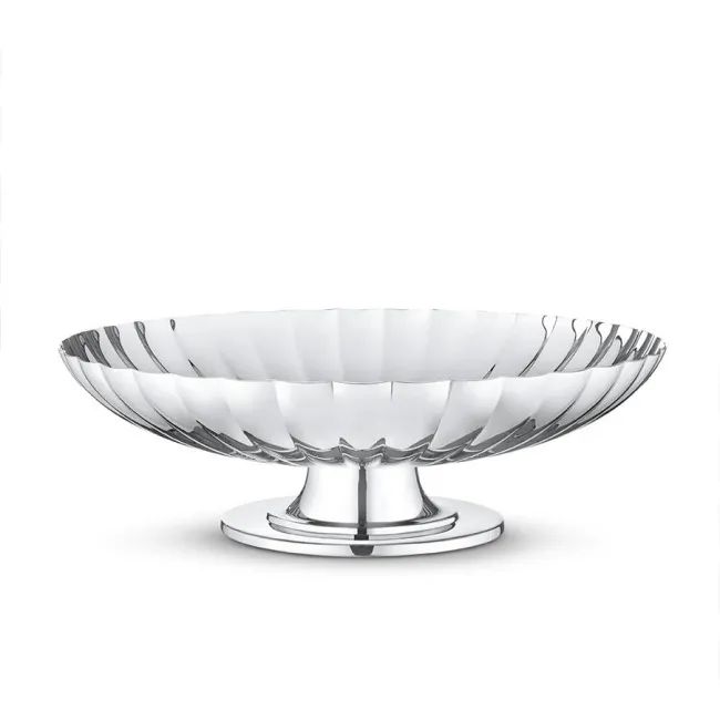 Чаша декоративная на ножке Georg Jensen Bernadotte, 28 см, полированная сталь, цвет серебро