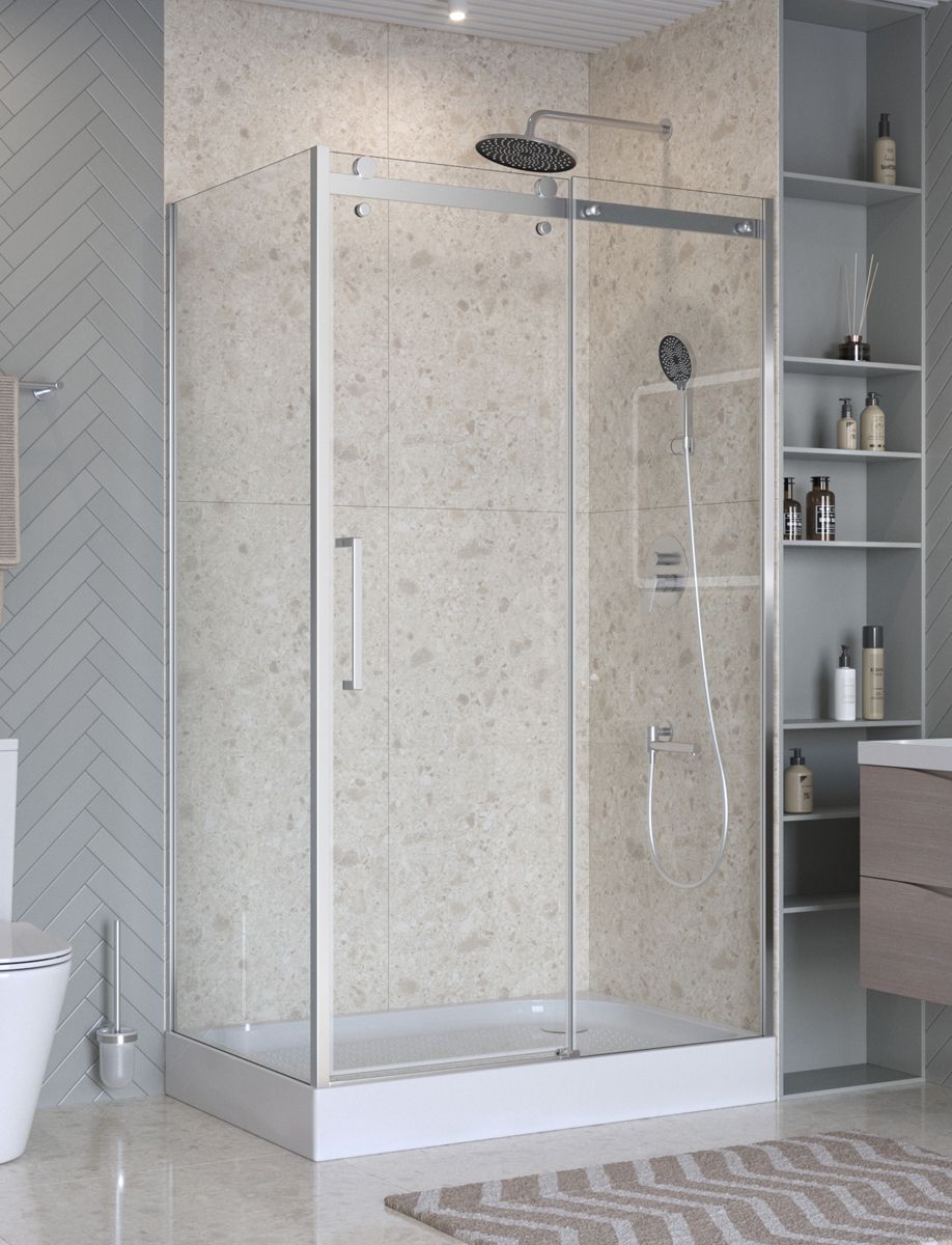 Душевой уголок BelBagno Marino MARINO-2-AH-1-130/80-C-Cr 130x80 профиль хром стекло прозрачное