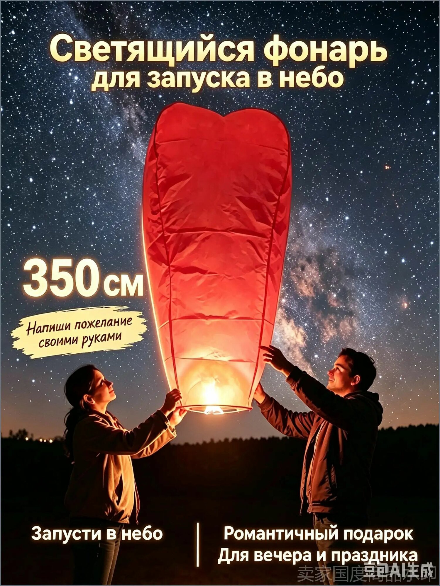 Гигантский фонарь для запуска в небо 350 см, превышает высоту баскетбольной корзины, подарок на торжества