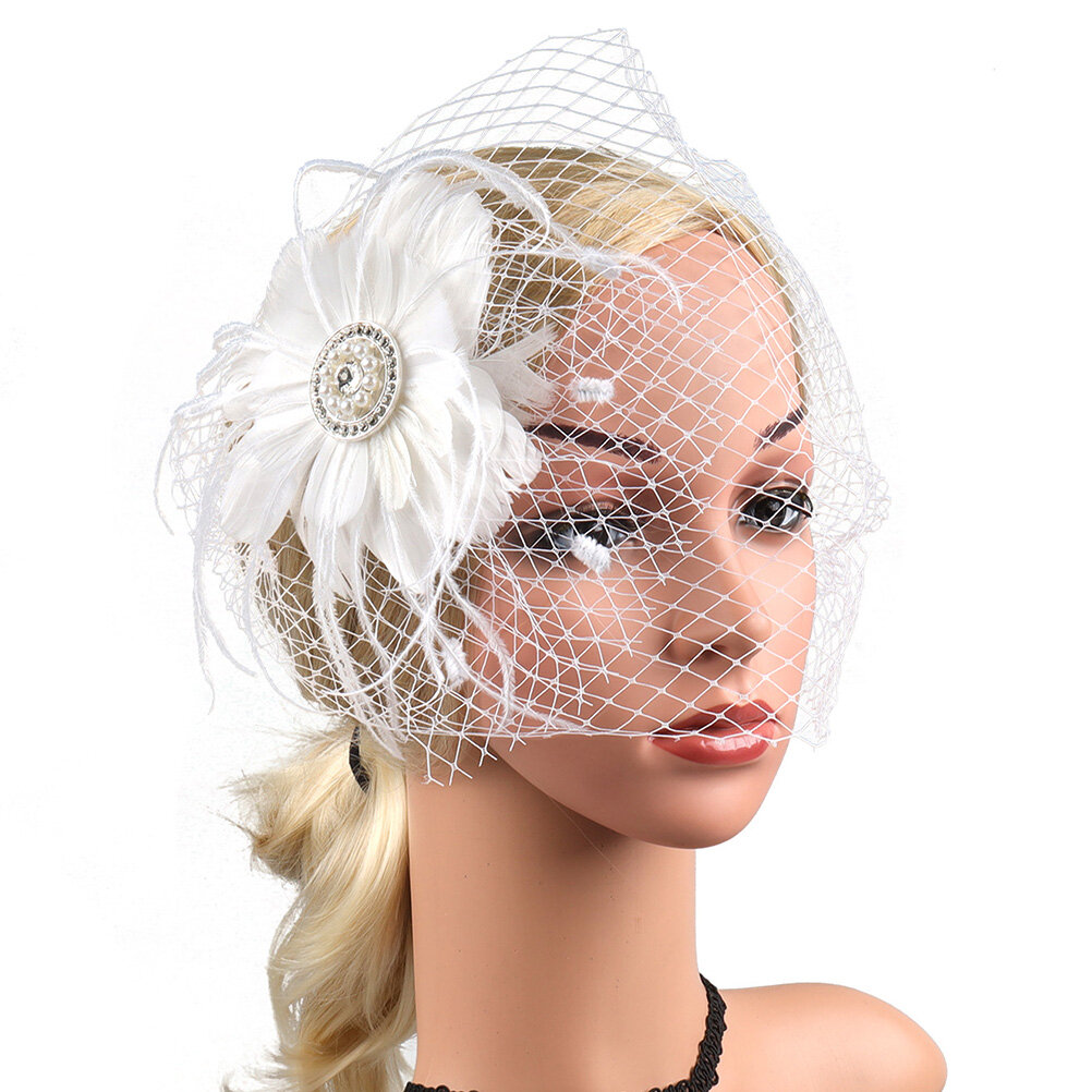 Женская Шляпка Fascinator Для Чая И Банкета 1920-х Годов Размер 36X25X2Cm Цвет White