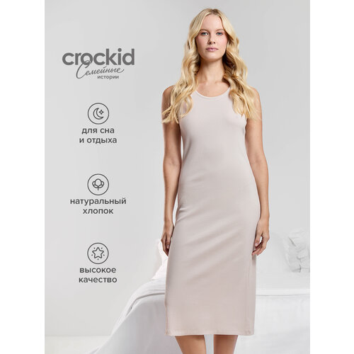 фото Сорочка crockid ночная сорочка женская хлопок, размер 92/164-170 (m), бежевый