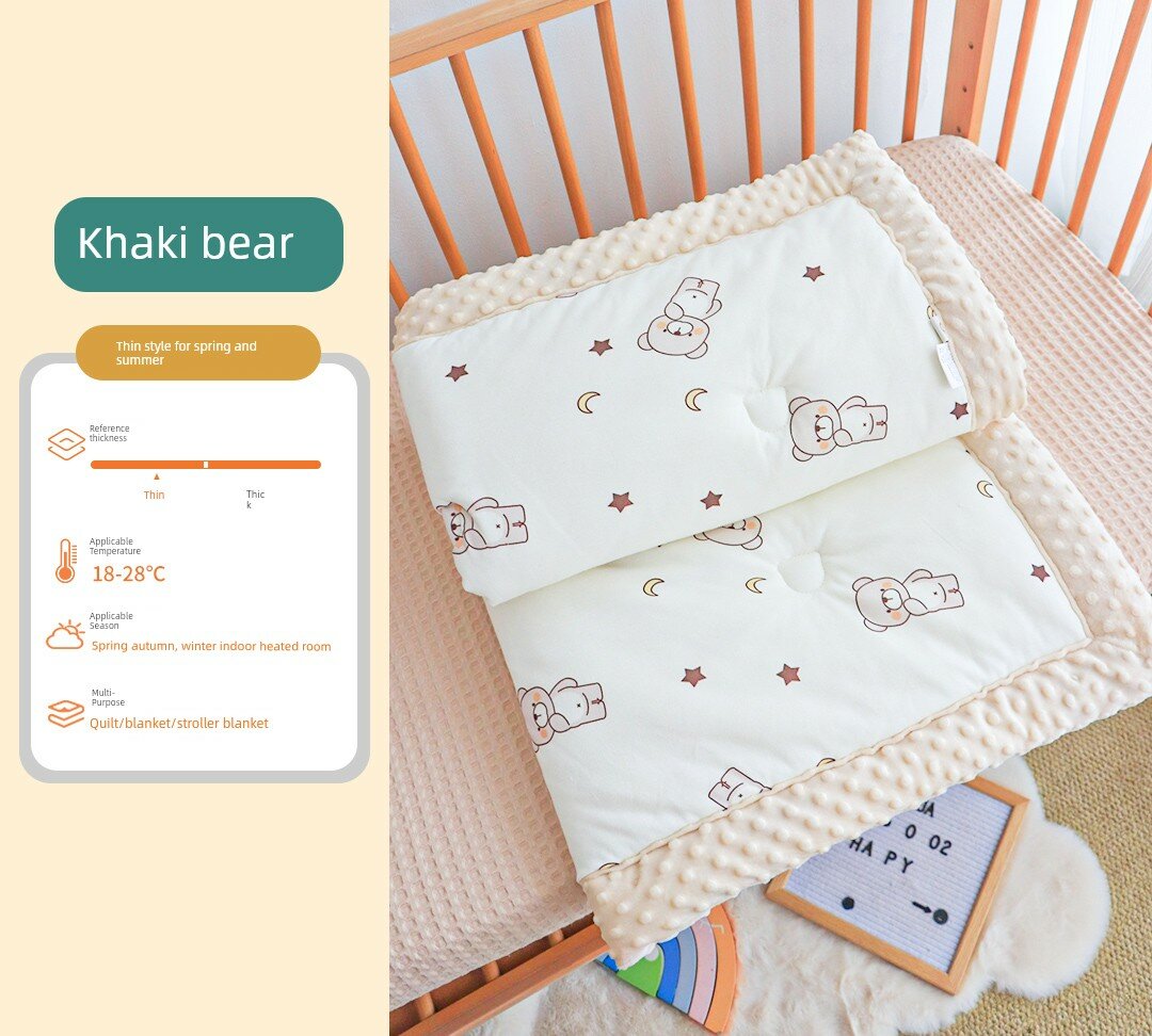 Детское одеяло Khaki Bear Весенне-летнее тонкое из бобовой ваты для малышей 120x150 см