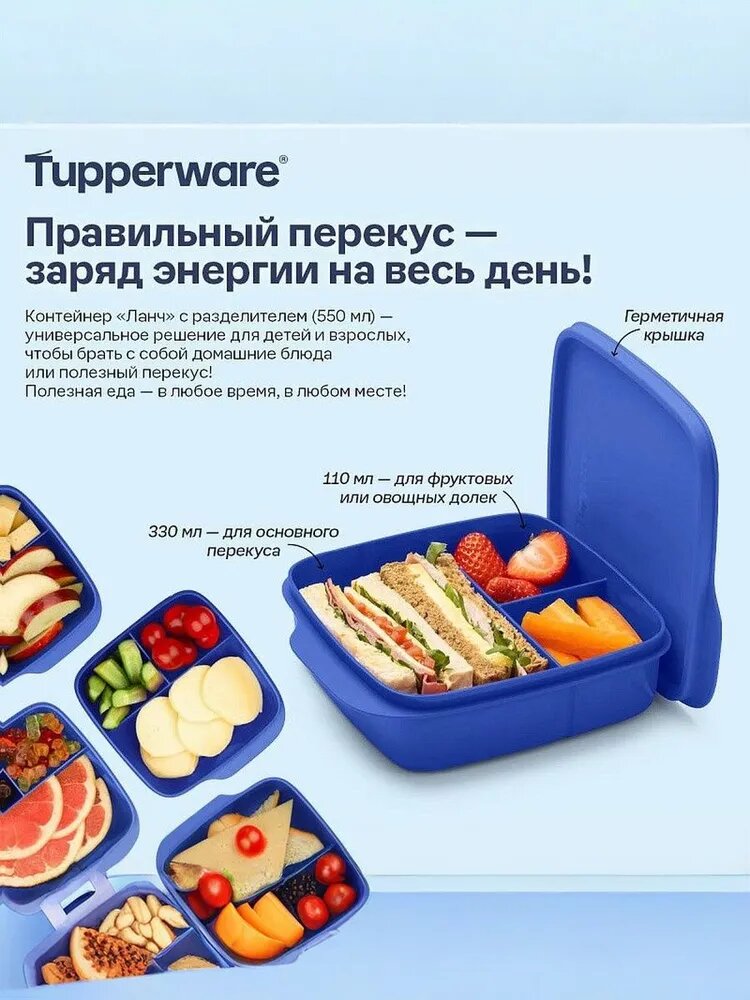Tupperware Ланч-бокс "Школьник", 550 мл, 1 шт