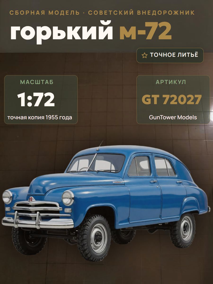 Сборная модель Советский легковой автомобиль Горький М-72