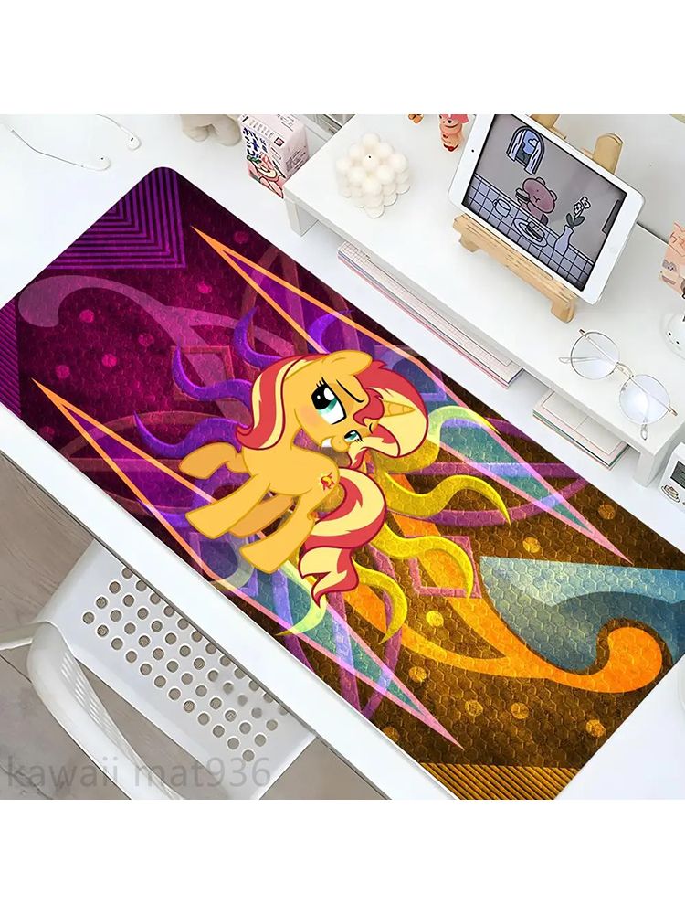 Коврик для мыши серии My little pony, ковер с мультяшной анимацией XXL, резиновый материал, размер 40x90 см