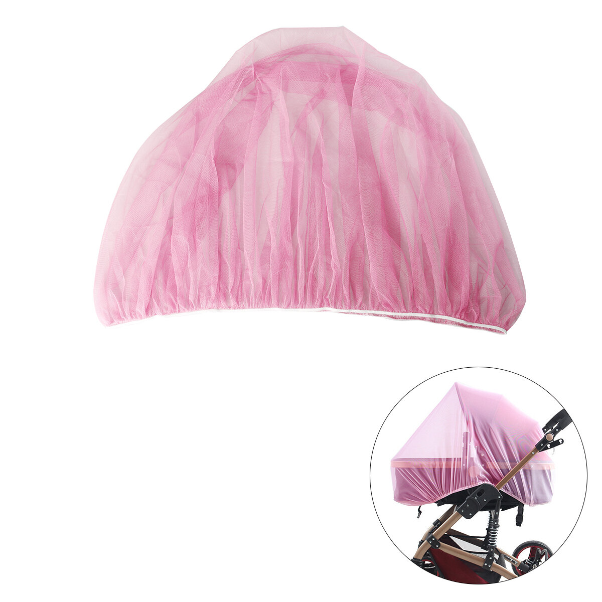 Сетка от насекомых для колясок розовая 150.00x150.00x50.00см