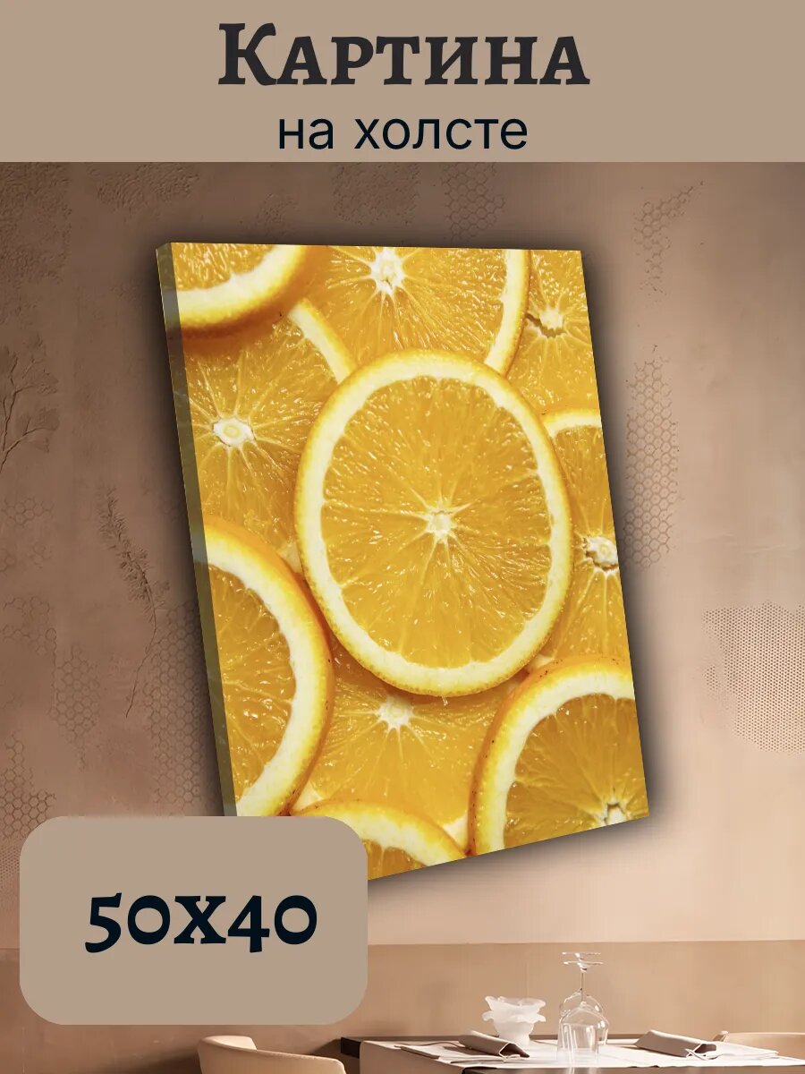 Картина Еда Food Кухня Эстетика 40x50 апельсины Макро