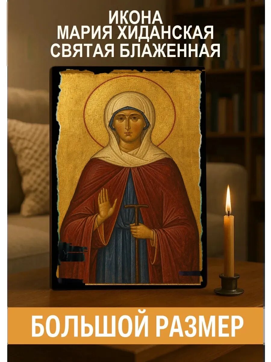 Икона Мария Хиданская, на дереве, 30×40 см, освящённая, ручная работа