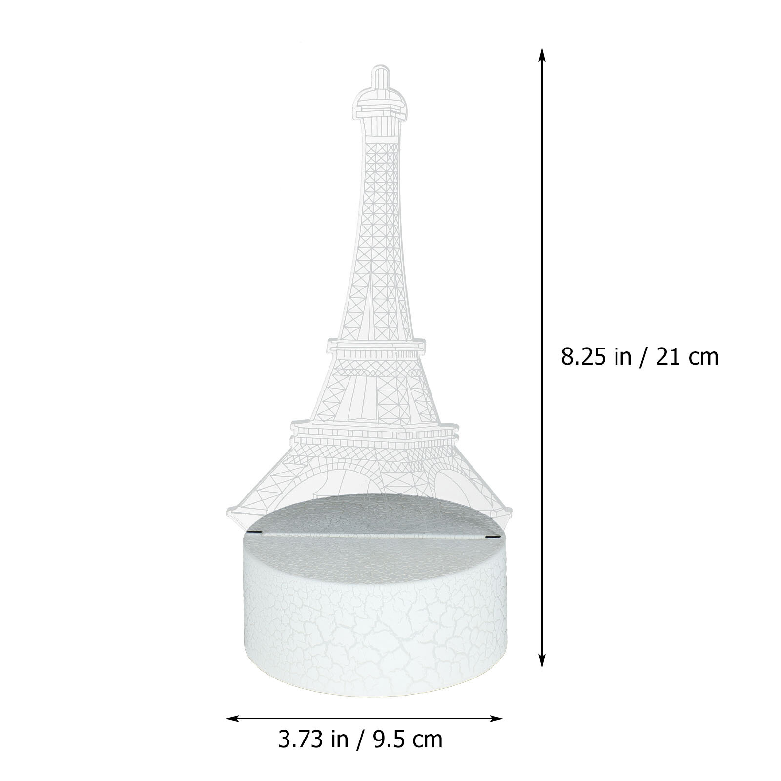 Набор Из 1 Штуки Ночной Светильник Эйфелева Башни 3D USB Оптический Illusion Лампа 21X11X9.5Cm