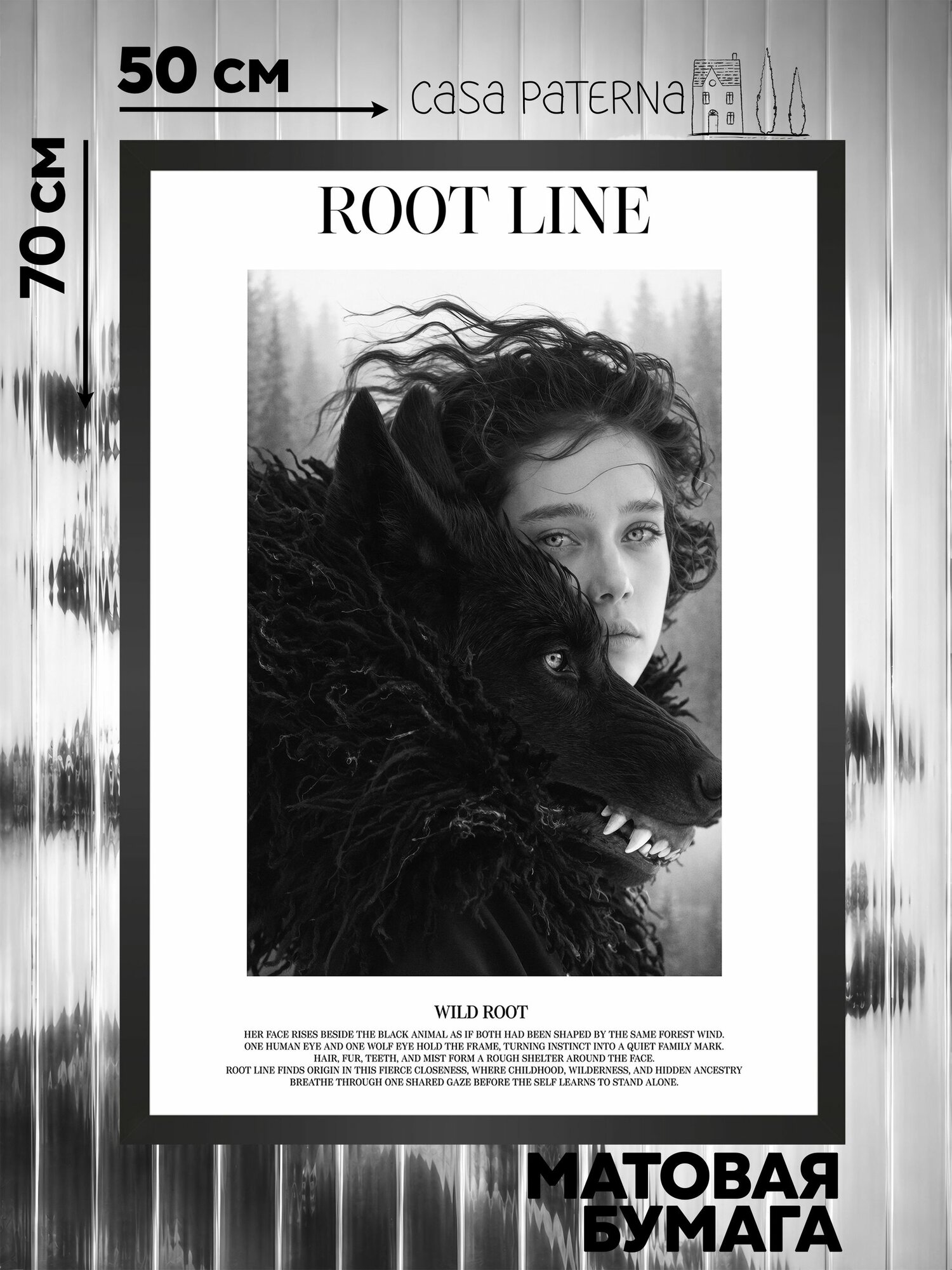 Постер на стену 50х70 Root Line #16, черно-белая фотография для интерьера, без рамки Casa Paterna