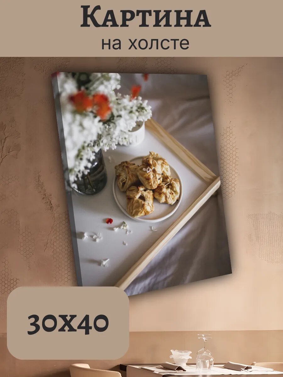 Картина Еда Food Кухня Эстетика 30x40 интерьерная выпечка