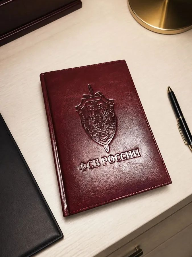 Кожаный недатированный ежедневник сотрудника ФСБ России А5